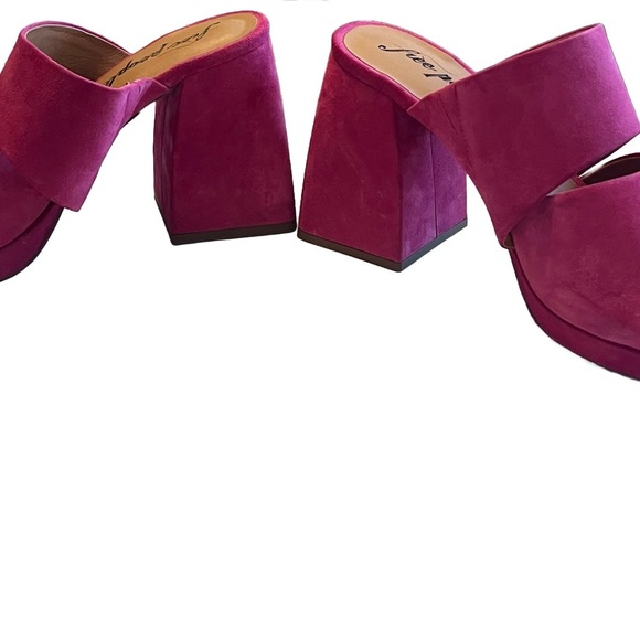 Free People - Love is Everywhere Suede Platform Fuchsia Fantastic Size 41 -NWOT - Picture 6 of 11